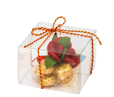 caja con bombones y flor para el día de san jorge